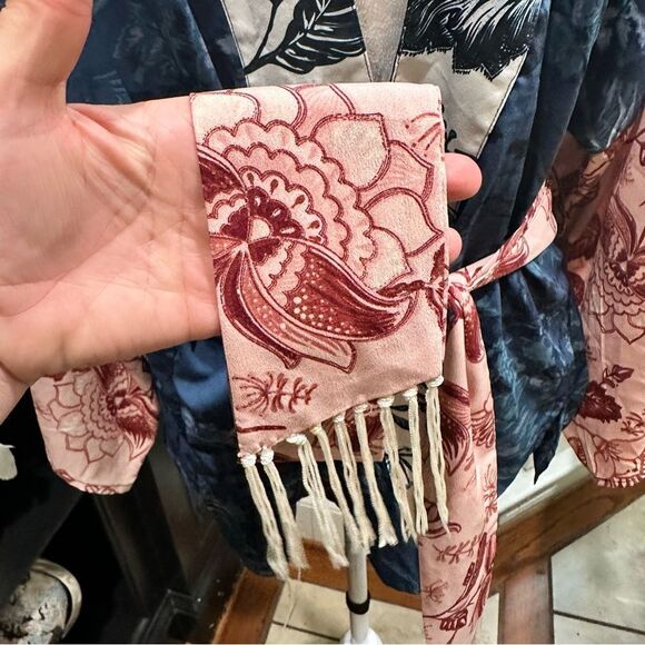 Anthropologies Tori Cropped Floral Boho Kimono One Size - Picture 5 of 12